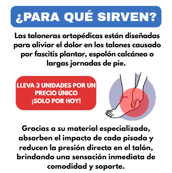 TALONERA ORTÓPEDICA PARA ESPOLÓN Y MÁS X3 UNIDADES🦶🩹