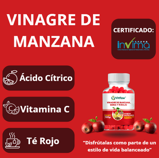 Gomitas Naturales de Vinagre de Manzana con Té Rojo🍎