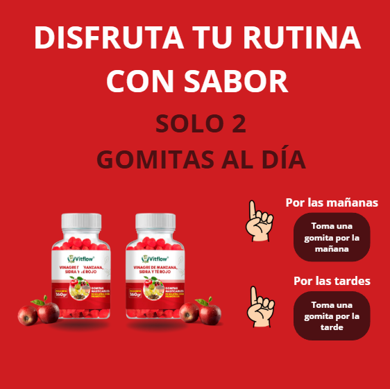 Gomitas Naturales de Vinagre de Manzana con Té Rojo🍎